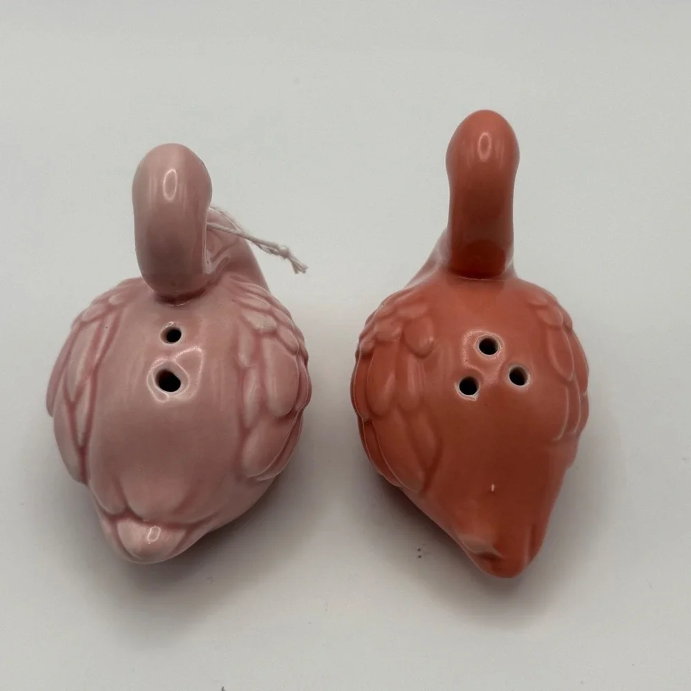 Ceramic Flamingo Salt and Pepper Shaker Set Pink Coral‎ Kitchen Decor NEW